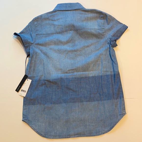 J Brand Exist Wylie Small 2Tone Blue Denim Button Shirt New D21 - Picture 4 of 10